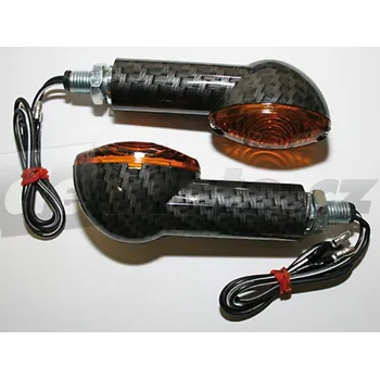 Osvětlení pro motocykl Moto miniblinkr CAT EYE - karbonový prodloužený - kouřové sklo