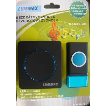 Domovní zvonek Černý bezdrátový domovní zvonek CH B-289CZ černý (Bezdrátový zvonek 230V,regulace hlasitosti 4 úrovně, dosah 260m, 48 melodií, vod)