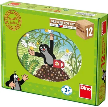 Dino Kubus dřevěné kostky 12 ks, Krtek a přátelé