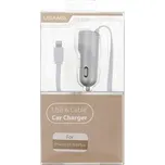 USAMS Lightning + USB Autonabíječka 2.1A Silver (EU Blister)