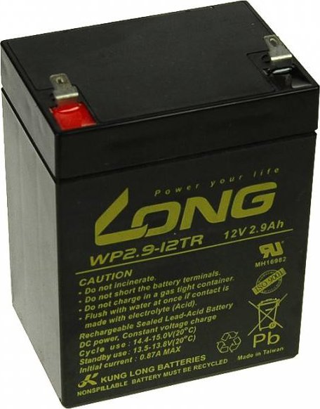 Long 12V 2,9Ah olověný akumulátor F1