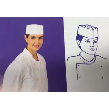 Jednorázové nádobí Kuchařská čepice z papíru lodička bílá 25 ks