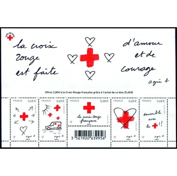 Poštovní známka Post France (2015) MiNr. 6309 - 6313 ** - Francie - BLOCK 315 - Červený kříž