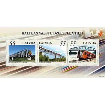 Poštovní známka Latvia Post (2012) MiNr. 845 - 847 ** - Lotyšsko - BLOCK 31 - Železniční most
