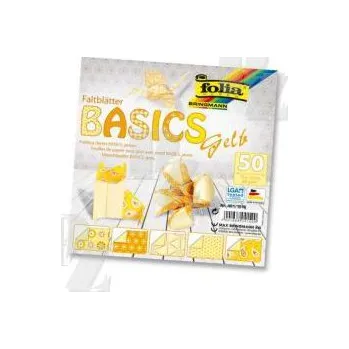 Barevný papír Papíry na origami 15x15cm 50ks Basic Gelb, SMT Creatoys