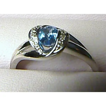 Prsten Klenoty Budín Luxusní diamantový prsten s BLUE TOPAZEM (modrý topaz) a diamanty vel. 55 (Klenoty Budín Luxusní diamantový prsten s BLUE TOPAZEM (modrý topaz) a diamanty vel. 55)