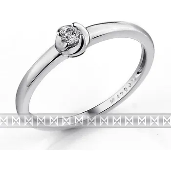Prsten Klenoty Budín Zásnubní dámský zlatý prsten z bílého zlata s diamantem (briliant) 3861319-0-53-99 (Klenoty Budín Zásnubní dámský zlatý prsten z bílého zlata s diamantem (briliant) 3861319-0-53-99)