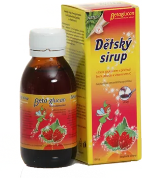 Přírodní produkt Topvet dětský sirup Beta glucan lesní jahoda + vitamín C 130 g