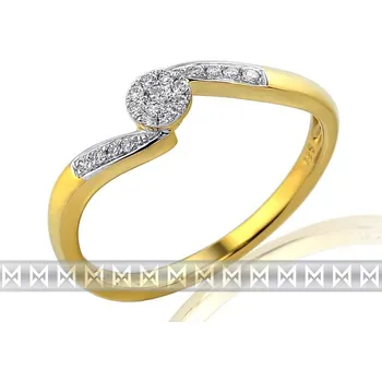 Prsten Klenoty Budín Diamantový luxusní prsten ze žlutého zlata 585/1,9gr diamanty 17ks/0,11ct (Klenoty Budín Diamantový luxusní prsten ze žlutého zlata 585/1,9gr diamanty 17ks/0,11ct )