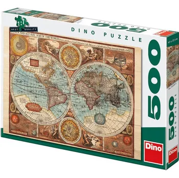 Puzzle Dino Mapa: Svět z roku 1626 500 dílků