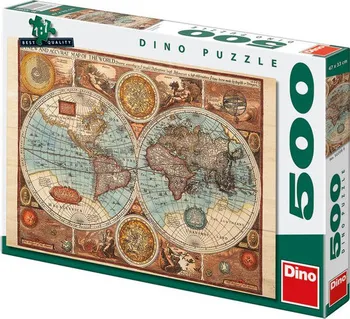 Puzzle DINO Mapa: Svět z roku 1626