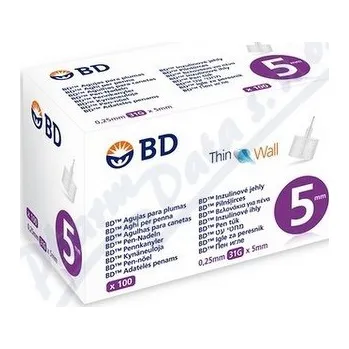 Injekční stříkačka BD Inzulinové jehly 0.25x5mm (31G) 100ks