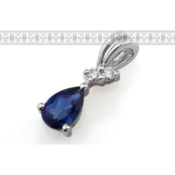 Prsten Klenoty Budín Přívěsek s diamantem a modrým safírem 1x0,51ct 585/0,55gr 3870018 (Klenoty Budín Přívěsek s diamantem a modrým safírem 1x0,51ct 585/0,55gr 3870018)