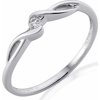 Prsten Zásnubní prsten s diamantem z bílého zlata a diamantem 585/1,5 gr - briliant (3860702-0-54-99)