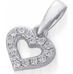 Přívěsk s diamantem, bílé zlato brilianty - diamantové srdce 3870622-0-0-99 (3870622-0-0-99)
