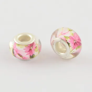 Korálek Korálek bílý a růžový Romantic akryl - TOPBEADS