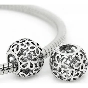 Korálek Korálek 0 ADU kovový kytičkový - TOPBEADS