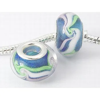 Korálek Korálek DUHOVKA modrý skleněný - TOPBEADS