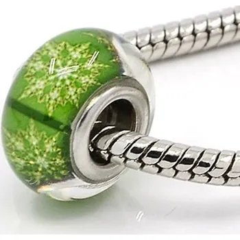 Korálek Korálek 04 ANY zelený vločka skleněný - TOPBEADS