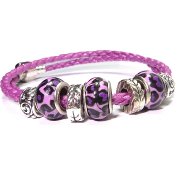 Korálek Náramek s korálky fialový PURE VIOLET TOPBEADS