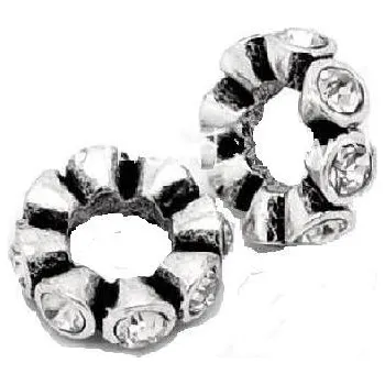 Korálek Korálek BAJO rondel kamínkový čirý bílý - TOPBEADS