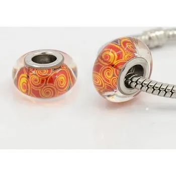 Korálek Korálek 15 ANY oranžový dekor skleněný - TOPBEADS