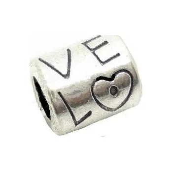 Korálek Korálek 0 LOVE Má Láska kovový - TOPBEADS