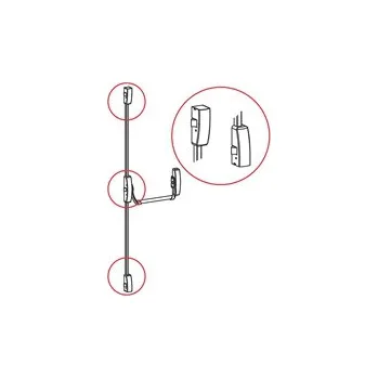Dveřní kování Panikové kování Kit UNIVERSAL, 3-bodový černý 1450 mm horizontální západky (náhrada FAB 89, ISEO BASE, CISA PRESTIGE, NEW EUROPA, FAST, VACHETTA PREMIUM, TESA UNIVERSAL a SAVIO BERNINI)