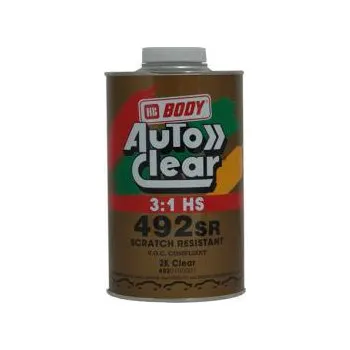 Lak na dřevo Body - 492 CLEAR LAK 1L- SR - 2K akrylátový transparentní lak s vysokým leskem s dokonale hladkým povrchem.