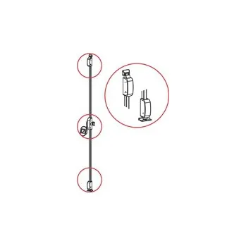 Dveřní kování Panikové kování Kit PUSH-PAD, 3-bodový černý RAL 9005 vertikální západky (8989)