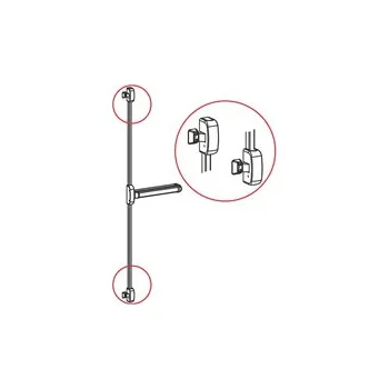 Dveřní kování Panikové kování Kit PUSH-BAR, 2-bodový 1300 mm černá/stříbrná horizontální západky