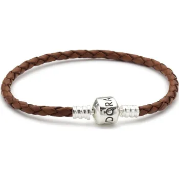 Náramek Pandora Hnědý kožený náramek 590705CBN-S 17,5 cm 