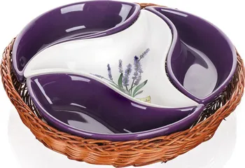 Banquet Mísa v košíku Lavender 23 cm, 4 díly 