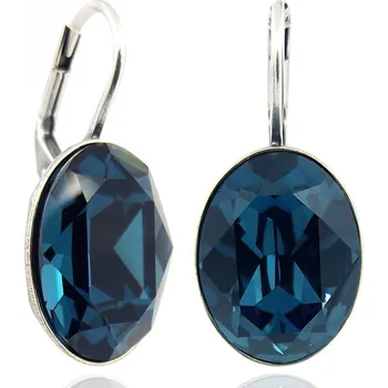 Náušnice Náušnice Oval Montana (MADE WITH SWAROVSKI® ELEMENTS - náušnice)