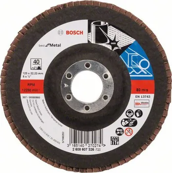 Brusný kotouč Bosch Lamelový brusný kotouč 125 mm, 22,23 mm, 40 2608607326