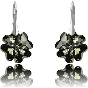 Náušnice Stříbrné náušnice Clover Silver Night (Dámské stříbrné náušnice)