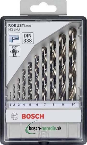 Coffret de 10 forets à métaux HSS-G BOSCH 2607010535 Robust Line main image 1