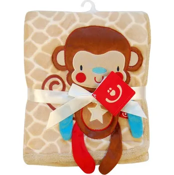 Dětská deka Bobobaby dětská deka z mikrovlákna opička KCSN-04 76 x 102 cm