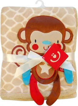 Dětská deka Bobobaby dětská deka z mikrovlákna opička KCSN-04 76 x 102 cm