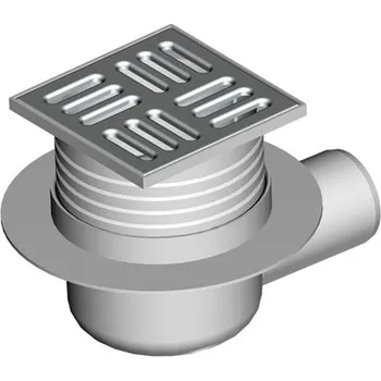 podlahová vpusť Alca APV1 podlahová vpusť boční s mřížkou 105 x 105 mm nerez