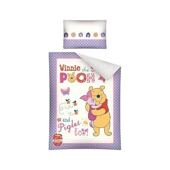 Povlečení Povlečení do postýlky Medvídek Pů 100x135 + 40x60 cm fialová