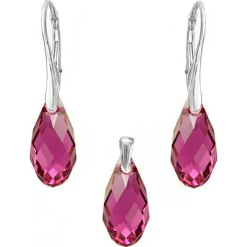 Souprava šperků Stříbrná souprava Briolette Fuchsia (Dámská stříbrná souprava šperků)