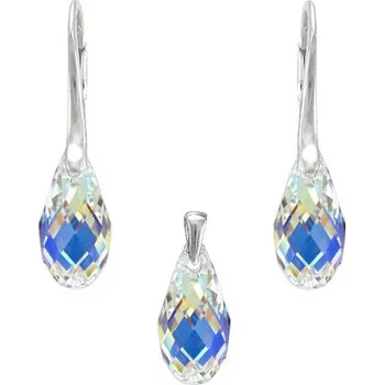 Souprava šperků Stříbrná souprava Briolette AB (Dámská stříbrná souprava šperků)