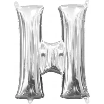 Balónek Písmeno H stříbrný foliový balónek 33 cm x 25 cm Amscan 3302601