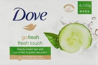 Mýdlo Dove Go Fresh Fresh Touch krémová tableta s vůní okurky a zeleného čaje 4 x 100 g