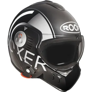 Helma na motorku Roof Boxer V8 Grafic černá/šedá 