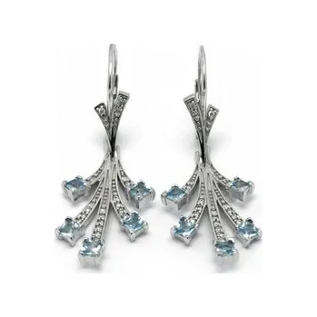 Prsten Zlaté náušnice s brazilskými akvamaríny a diamanty 585/7,03 gr J-22189-13 POŠTOVNÉ ZDARMA! (J-22189-13)