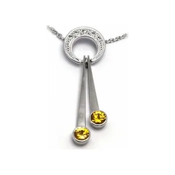 Prsten Diamantový zlatý přívěsek se žlutými safíry 585/3,47 gr J-21045-12 POŠTOVNÉ ZDARMA! (J-21045-12)