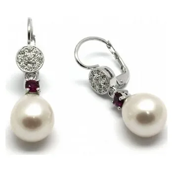 Prsten Klenoty Budín Zlaté náušnice s rubíny, perlami a diamanty 585/2,57 gr J-21121-12 POŠTOVNÉ ZDARMA! (J-21121-12)