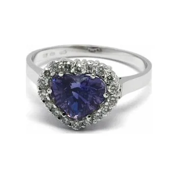 Prsten Diamantový prsten s přírodním fialovým safírem (2,345ct) 585/2,85 gr J-22632-13 POŠTOVNÉ ZDARMA! ( J-22632-13)